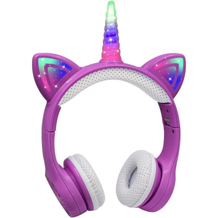 Casque sans Fil Bluetooth pour Enfants, Filles, garçons, Ordinateur
