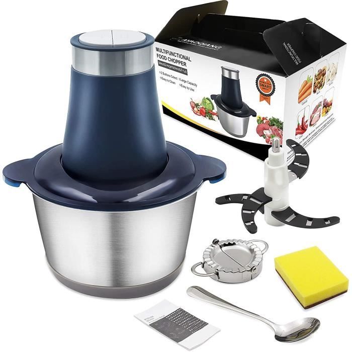 Hachoir Lames 4D Hachoir Électrique 600W LUKVCIY - Bol Inox 2L, 3 Vitesses, Lames 4D Pour Viande Légumes Ail Noix Hachoir Lames 4D Hachoir Électrique 600W LUKVCIY - Bol Inox 2L, 3 Vitesses, Lames 4D Pour Viande Légumes Ail Noix
