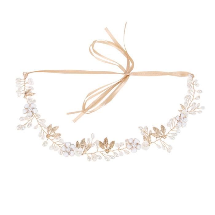 1PC accessoires de cheveux perles de cristal perle fleur bandeau coiffure pour fête de BANDEAU - SERRE-TETE - HEADBAND - HAIRBAND