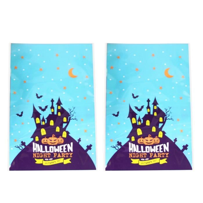 100 pcs Sac D'emballage Halloween Belle Pochette De Bonbons Bande Dessinée Bleue Pour Biscuit Pâtisserie Au Chocolat HANDBAG