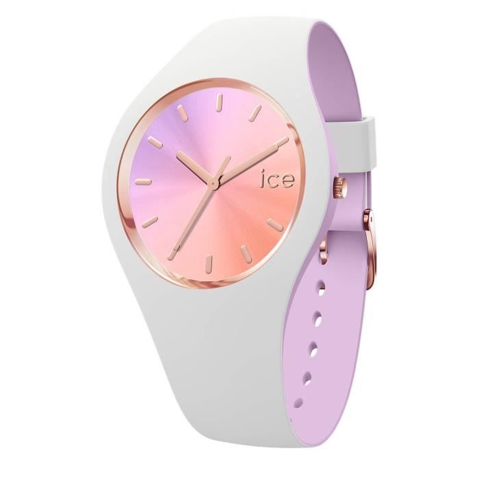 Ice-Watch - ICE duo chic White orchid - Montre blanche pour femme avec bracelet en silicone - 016978 (Small)