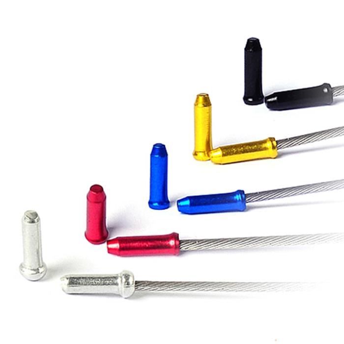 Pièce Détachée,30 pièces vélo vélo frein manette de vitesse dérailleur intérieur câble fil fin bouchon sertissages - Type gold