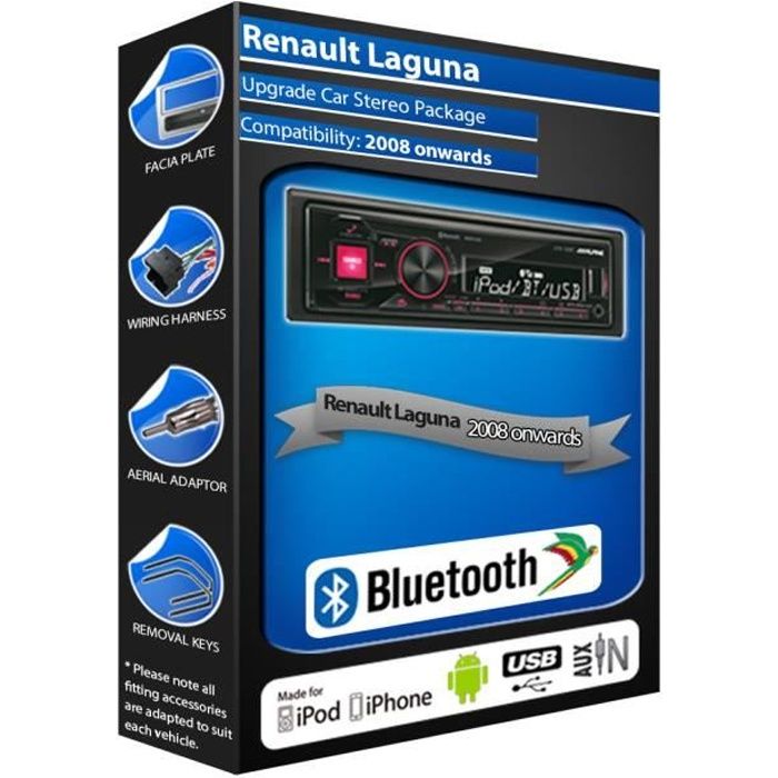Renault Laguna III car radio Alpine UTE-200BT Bluetooth Handsfree Mechless Stereo