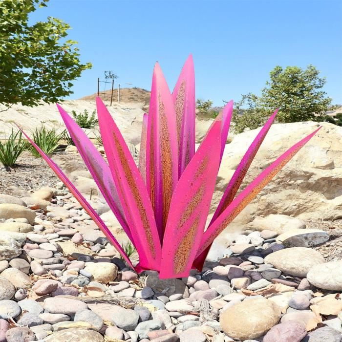 Objet Decoratif 11 -Metal Art Tequila Sculpture Rustique Jardin Yard Décor À La Maison 9 Feuilles LY880