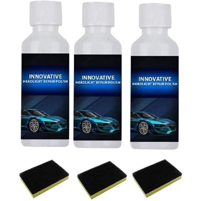 3 Bouteilles De Vernis De Réparation De Phare Avancé Puissant, Agent De Restauration De Phare De Voiture, Revêtement De Phare Clair