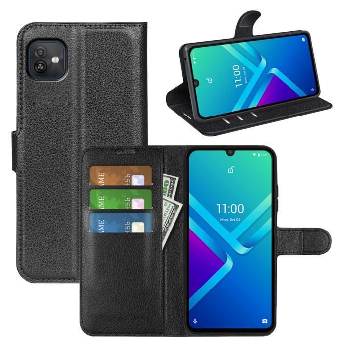 Housse Wiko Y82 Noir en PU Cuir avec protection Anti-chute Support fonction Wiko Y82