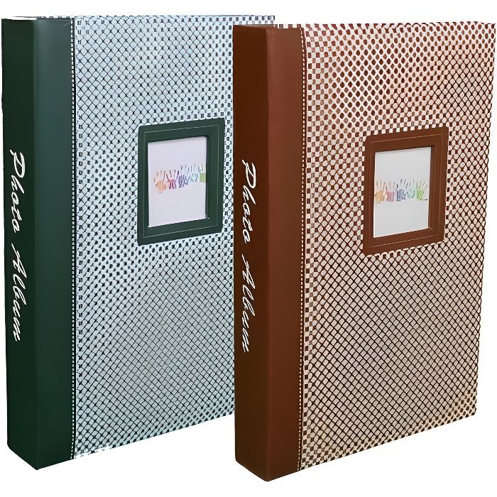 Lot de 2 Albums photo à pochettes -Elements- pour 300 photos 10x15 par album - Vert et Brun
