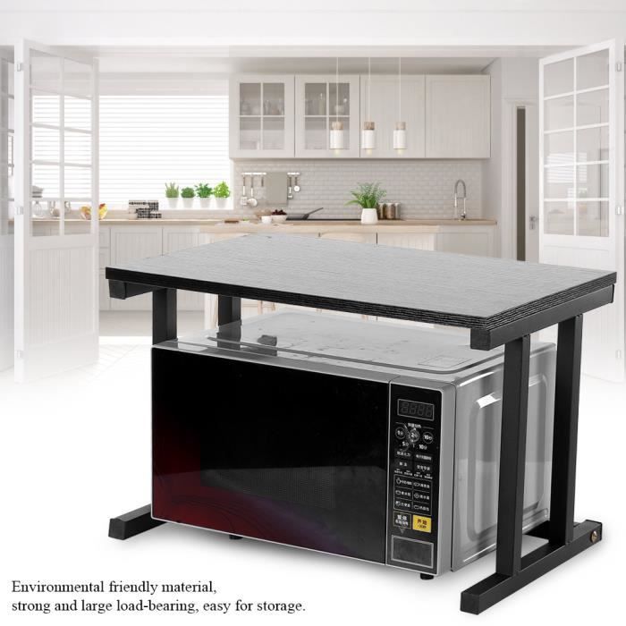 Support de Four à Micro-Ondes, Etagere Rangement Cuisine, Etagère Four Micro Onde en Multifonction de Stockage (Noir) MAGIC