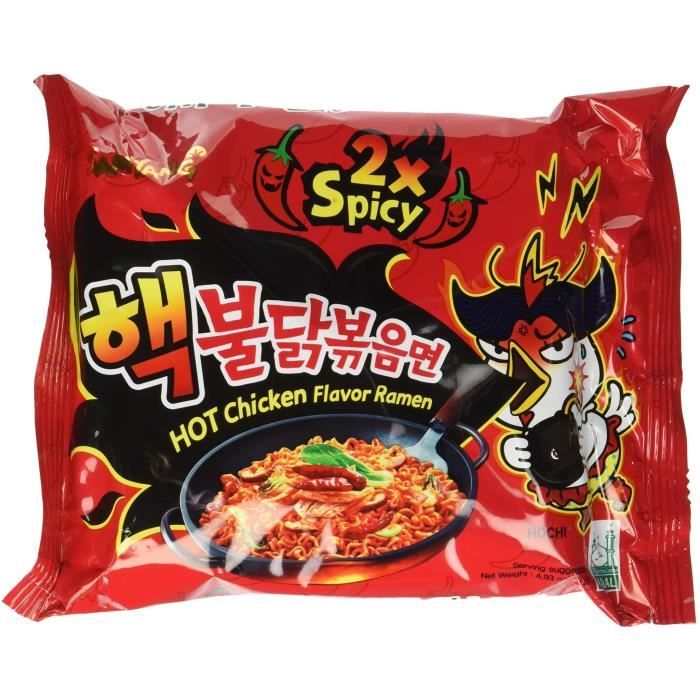 Nouille piquante Samyang Ramen Extra Spicy (2x) Roasted Chicken Ramen Nuclear Edition (Pack de 5)