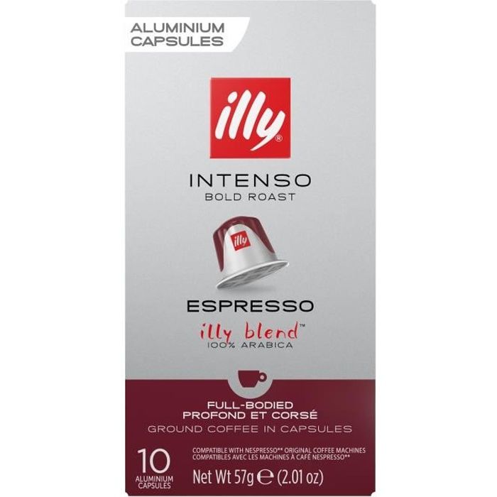ILLY Intenso Espresso Café Capsules Compatible Nespresso - Paquet de 10 capsules