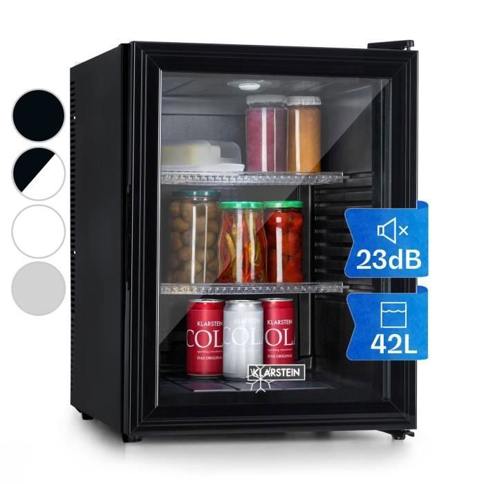 Mini frigo de chambre - Klarstein - petit frigo sans freezer - 42 l - petit frigot cosmetique - mini refrigerateur bar - noir