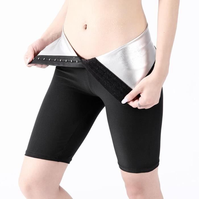 Sauna Sweat Shapewear Short Taille Haute pour Femme Perte de Poids Pantalon de Sauna, Contrôle du Ventre Shapewear Short - Noir