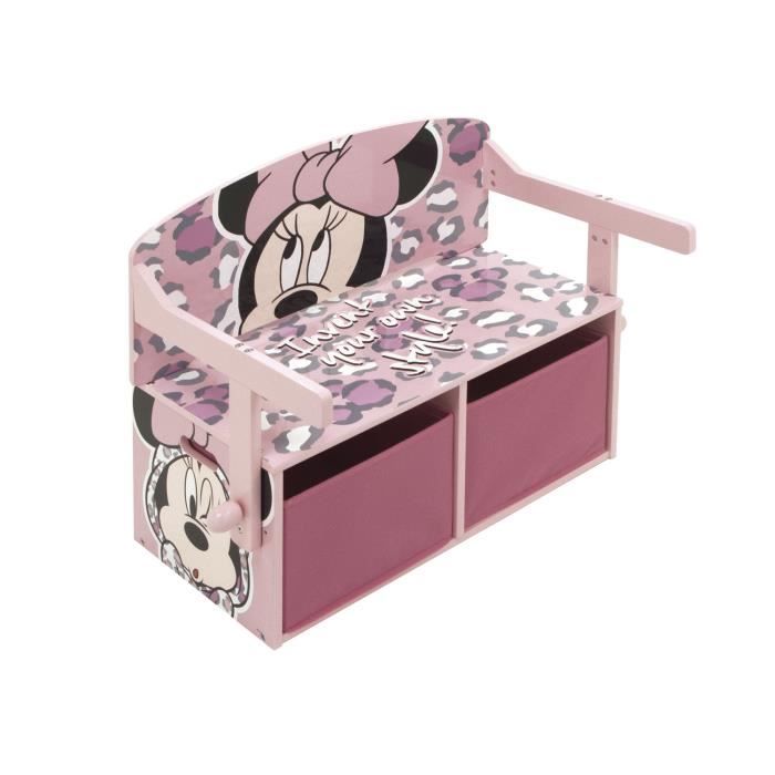 DISNEY MINNIE MOUSE - Banc pupitre et rangement en bois 3 en 1
