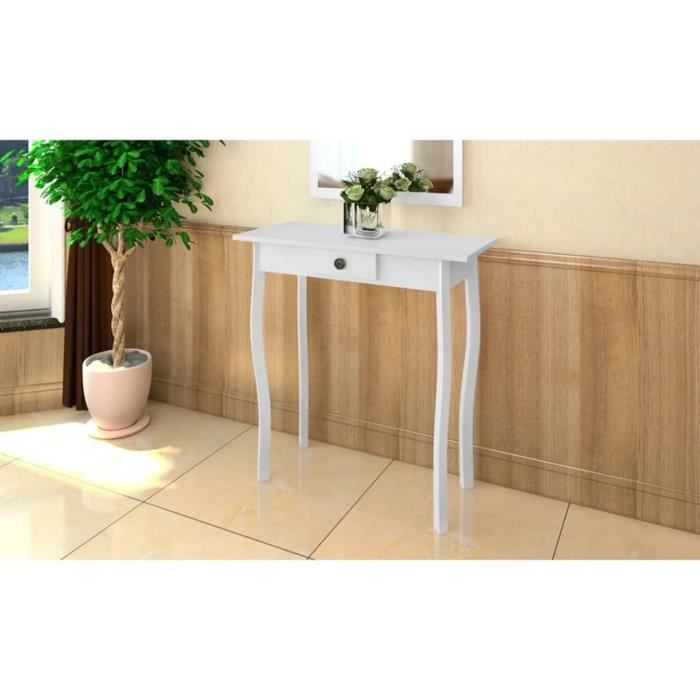 Table Console-Table d'entrée-Table de Salon MDF Blanc