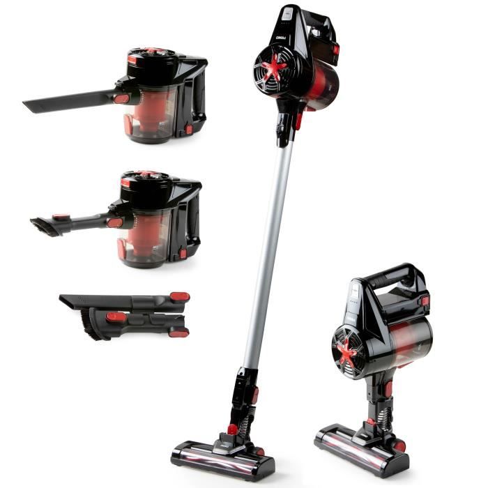 PRIMO PR504SV Aspirateur Balai 3-en-1 - 22,2V - Rouge-Noir
