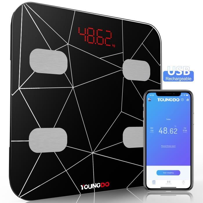 Pèse Personne Impédancemètre 30*30cm Balance Connectée USB