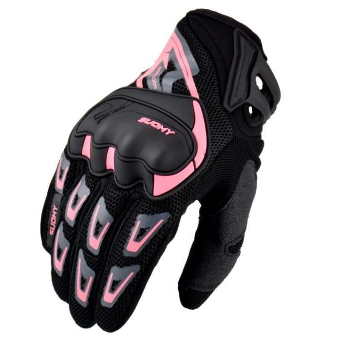 Rose-M -gants de Moto pour hommes et femmes,respirants,pour écran tactile rose,pour Motocross,course,équitation,Guantes,été
