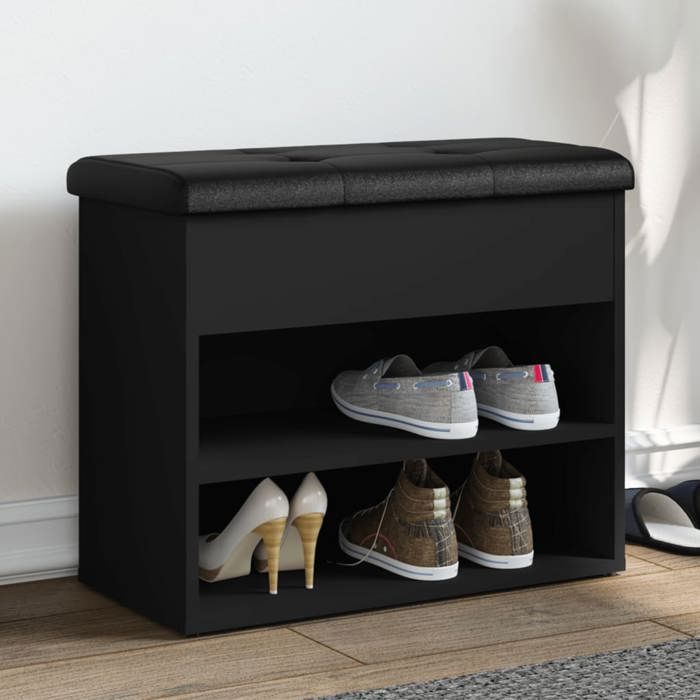 vidaXL Banc à Chaussures Meuble de Rangement avec Coussin Banc de Couloir avec Étagère Entrée Salon Intérieur Moderne 835097