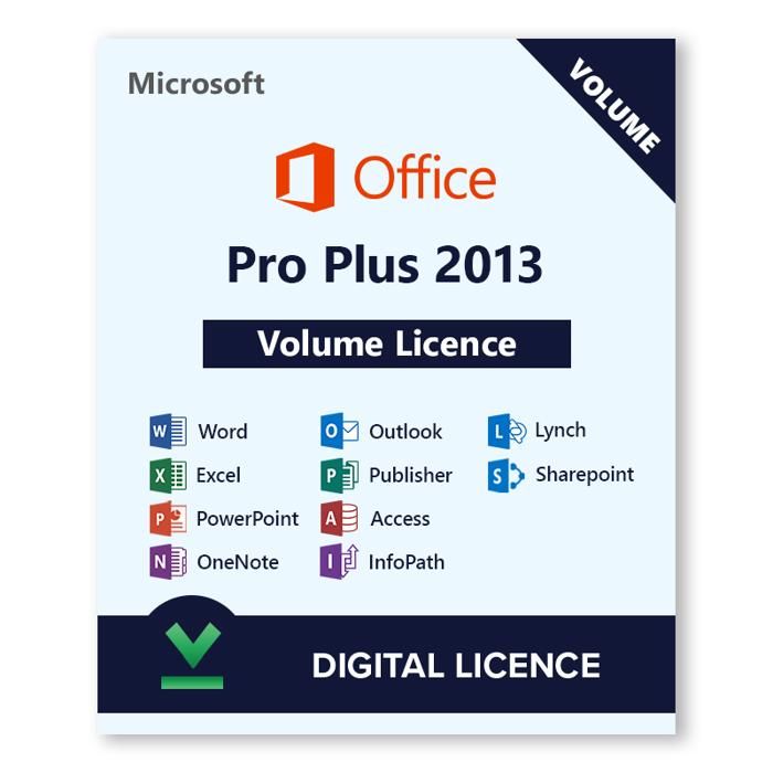 Microsoft Office 2013 Professionnel plus - Clé licence Numerique - Windows 32/64