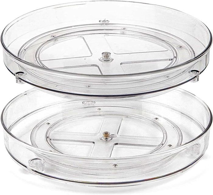 3 Plateaux Tournants 20cm 360° Avec Roulements à Billes - Table Tournante Pour TV Et Objets
