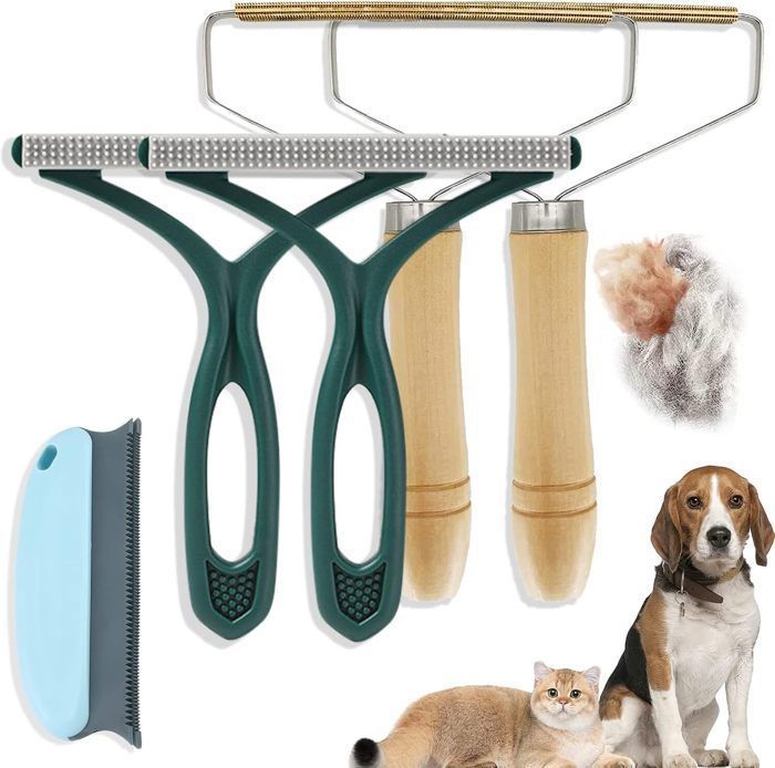 Comparer les prix de Rasoir Anti Bouloche Manuel, Lot de 5 Brosse Chien Chat, Clean et Enleve Poils d Animaux, Pour Manteau Tissé, Tapis, Tricot