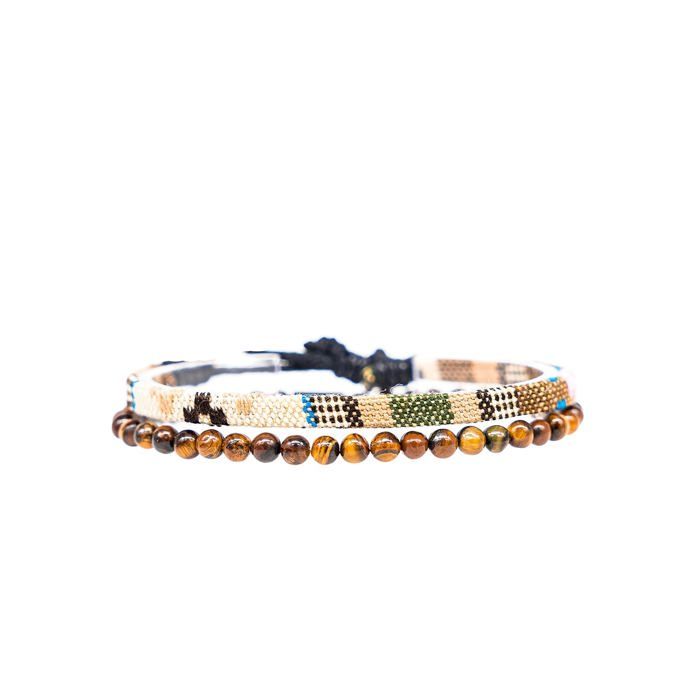 Bijoux de Surfeur Faits Main - Bracelets en Style Hippie Boho-Chic 100 % Coton Écologique Imperméables et Ajustables (Unisexe)
