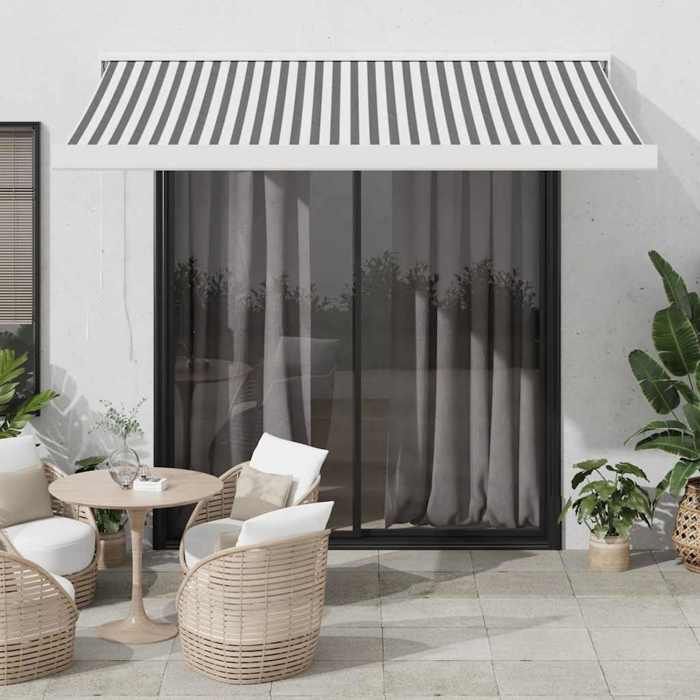 vidaXL Auvent rétractable 3x2 5 tissu et aluminium auvent auvent de porte auvent de jardin store 3216128 - vue 4