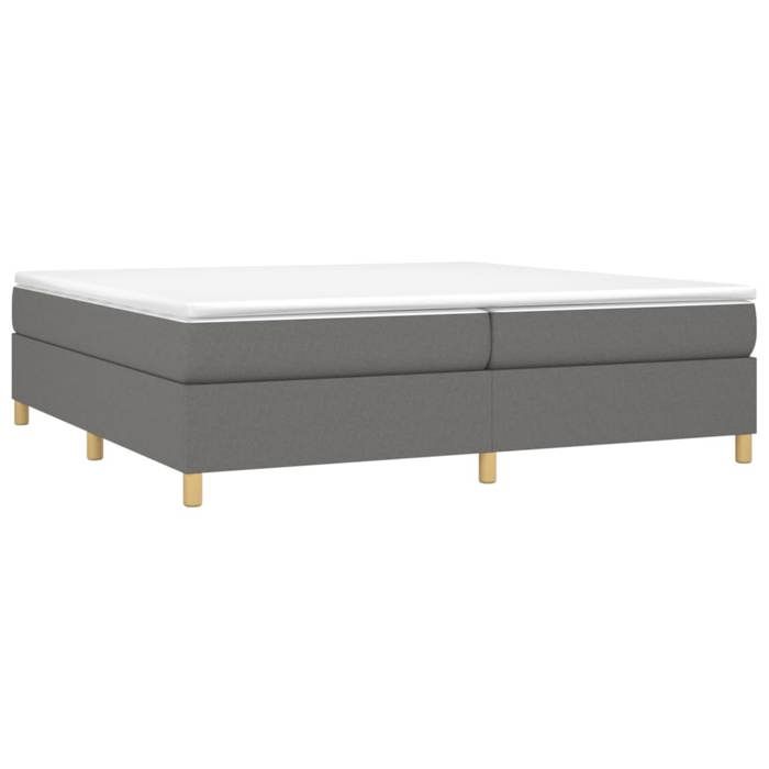 Cadre de lit double - mango - sans matelas - gris foncé - 200x200 cm - tissu LL0000158598