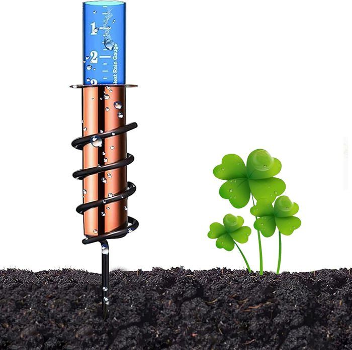 Pluviomètre Extérieur Précis - Jauge De Pluie Avec Piquet, Hauteur Réglable Jusqu'à 73,7 Cm, Grand Tube Épais
