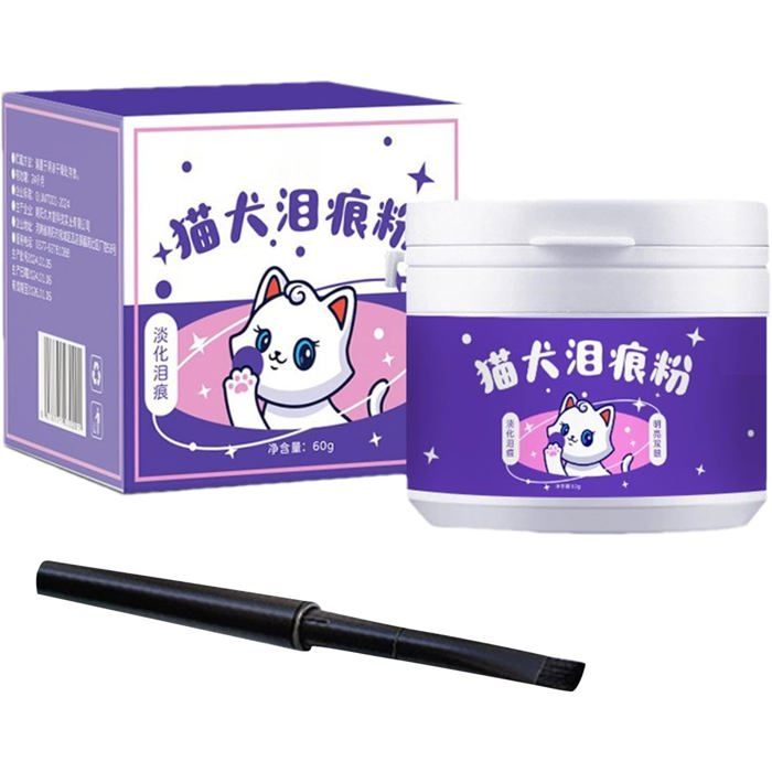 Nettoyant Pour Les Yeux De Chiens Et De Chats Poudre De Tache De Larme Pour Chiens Poudre De Tache De Larme Avec Brosse