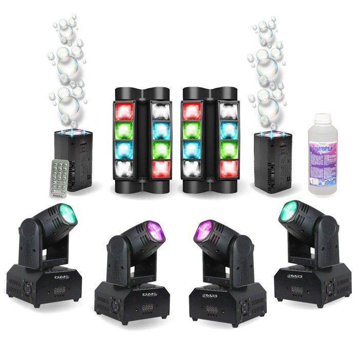 Mini Spider LED 8x3W RGBW DMX – Effet Lumière Rotatif Compact Pour Soirée DJ & Club