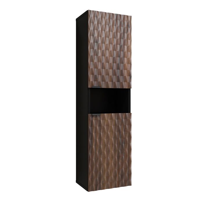 Colonne 2 portes Petits-meubles - Nevia - 33 x 35 x 133cm - Bois et Noir Colonne 2 portes Petits-meubles - Nevia - 33 x 35 x 133cm - Bois et Noir