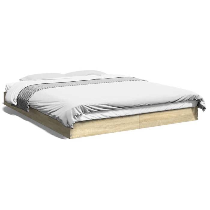 Lit 2 places - Cadre de lit/Lit Double Prix Bas - chêne sonoma 160x200 cm @22293