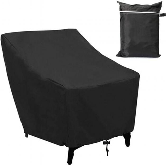 Housse Fauteuil Jardin Extérieur à Assise Profonde 210D Imperméable Couverture pour Chaise Patio Anti UV Corde Ajustable 80x85x91cm