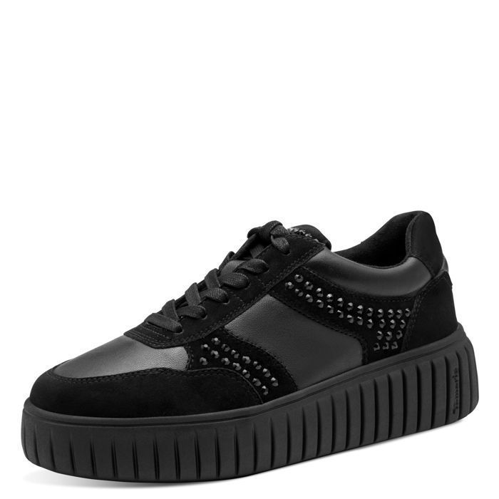 tamaris Chaussures Femme - Basket - TAMARIS - Cuir Noir - Semelle Amovible