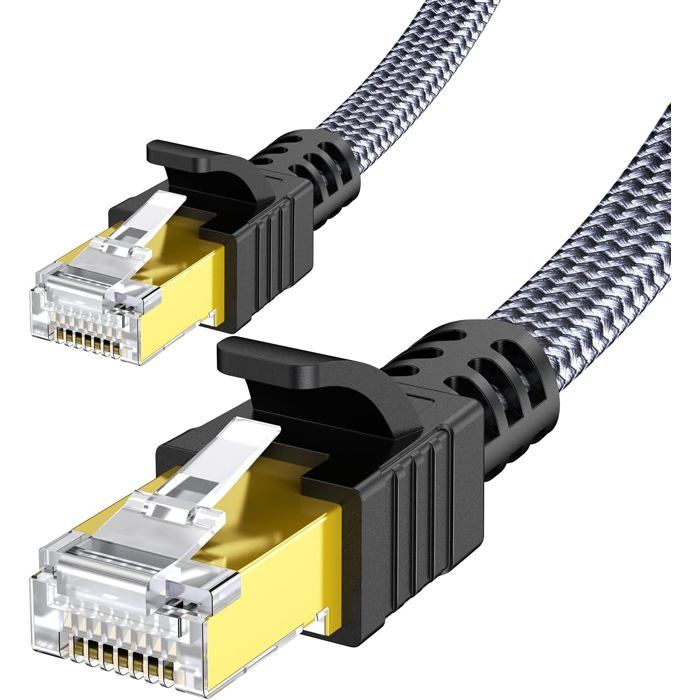 CAT-7 10 Gigabit Ultra Flat Ethernet Patch Cable, 6 Feet White
