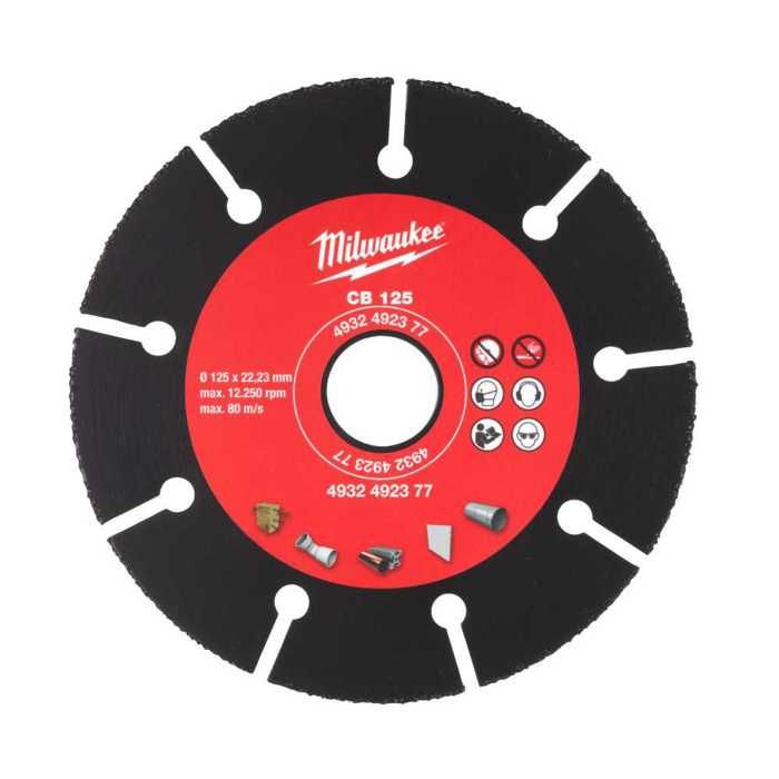 Milwaukee Disque carbure CB 125 125 mm alésage 22,23 mm épaisseur 1 mm