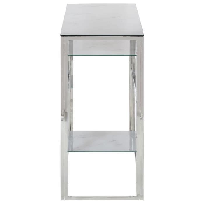Relaxdays, Noir Console Verre, Dessus de Table transparent, Structure