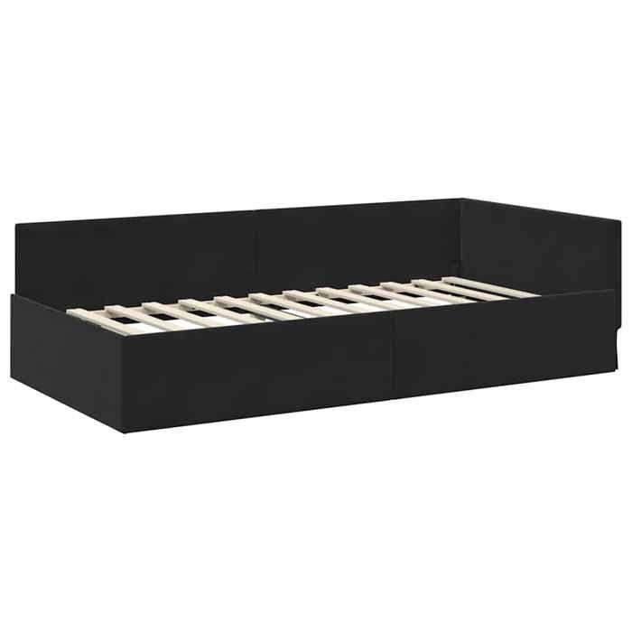 NEUF Structure de lit dangle - UU - 1 PLACE - Noir 90 cmx190 cm Velours SS271