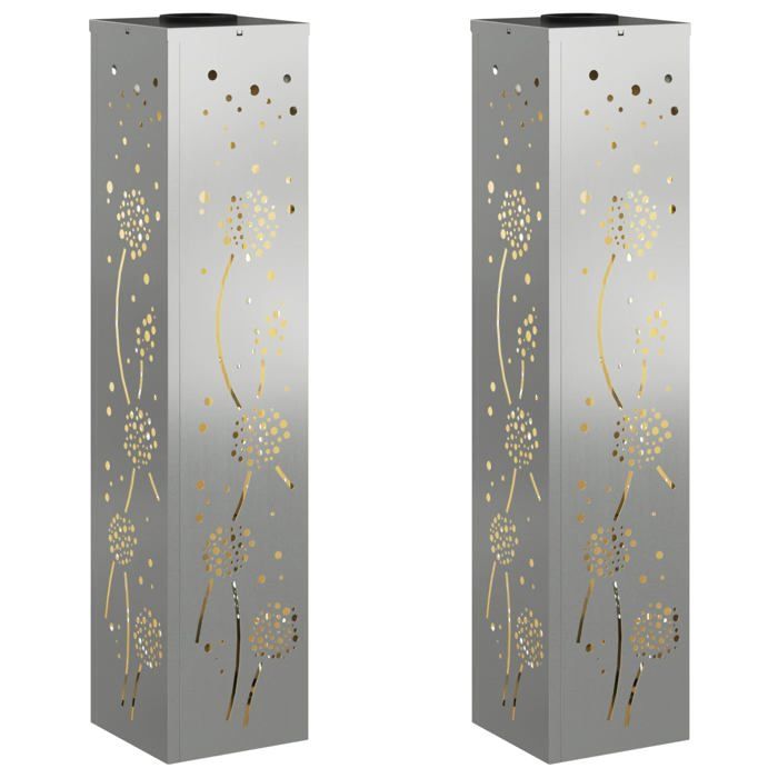 Lumière de chemin LED solaire vidaXL Galvanisé 18x18x80 cm chaud Éclairage extérieur Autoportant - vue 2