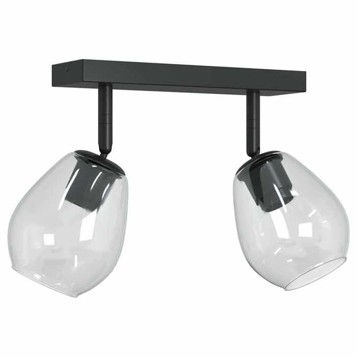 KALISSE®Spot de plafond e - Plafonnier Lampe suspendue -Noir 33x13x26cm Verre et métal MagicFR05_88332882