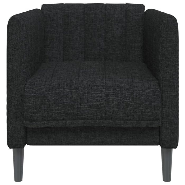 Fauteuil 1 place en tissu - MEUBLECHIC - Noir - 69x76 5x74 5 cm - 55 cm largeur siège - 58 cm profondeur siège