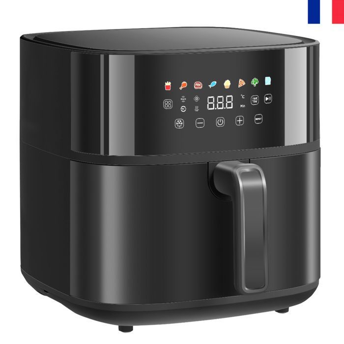 NOUVEAU Friteuse à air 8L air fryer 1700 W 8 Programmes écran tactile LED température réglable et minuterie noir - Inkbird