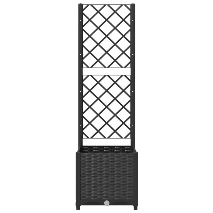 （Noir）Pots & cache-pots - Jardinière de jardin - avec treillis - Noir 40x40x136 cm PP - pour balcon bnm271047