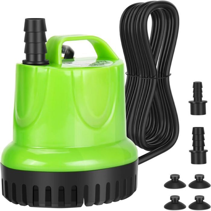 Pompe submersible adaptée pour aquarium fontaine piscine hydroponique aquarium 6W 350L/H anti-brûlure à sec