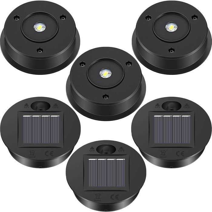 Pack de 6 panneaux solaires LED de remplacement pour lanternes solaires extérieures