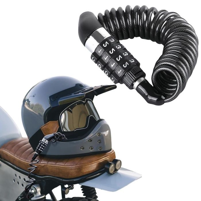 Serrure à Code pour Vélo - Cadenas Antivol à 4 Chiffres pour Casque de Vélo et Moto - Câble de Sécurité ANTIVOL