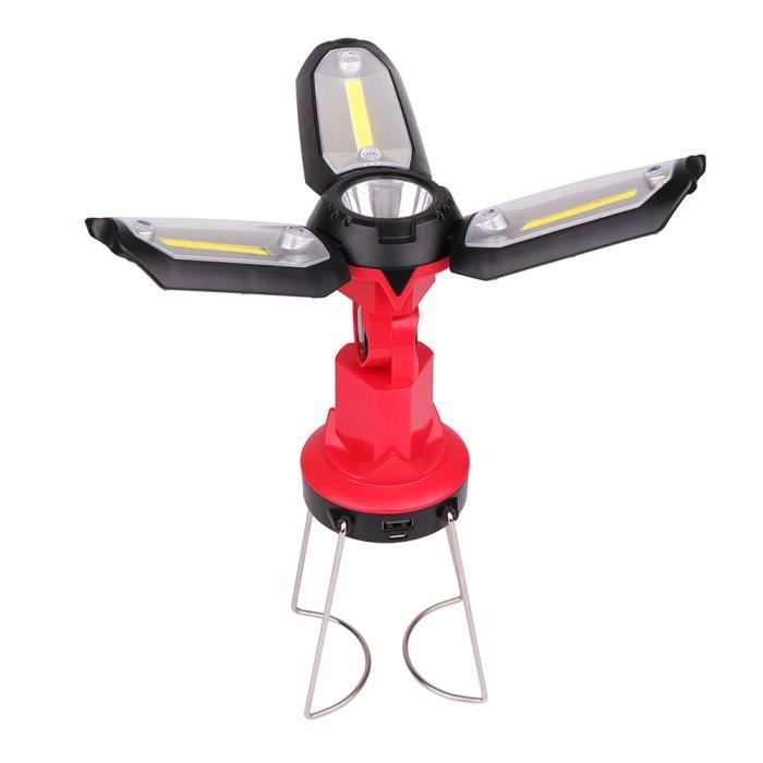Lanterne extérieure multifonctionnelle - BEARWIN - 4 led/lumière cob lampe de poche usb crochet charge voiture entretien travail c
