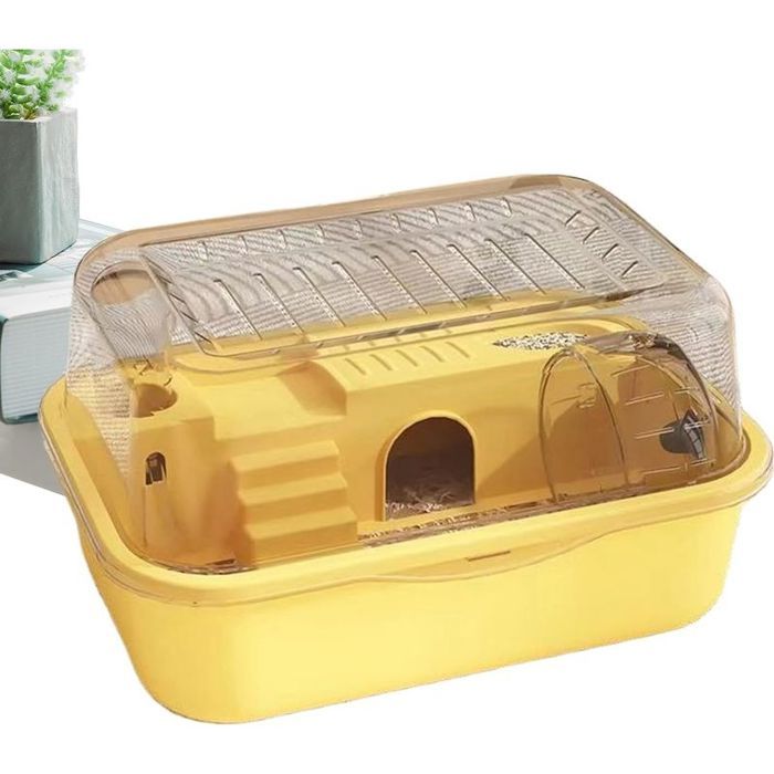 Cage Hamster 35x25cm - 1 Unité - Plastique - Anti Évasion Amovible - Pour Gerbiles Animaux - Confortable Sécurisée