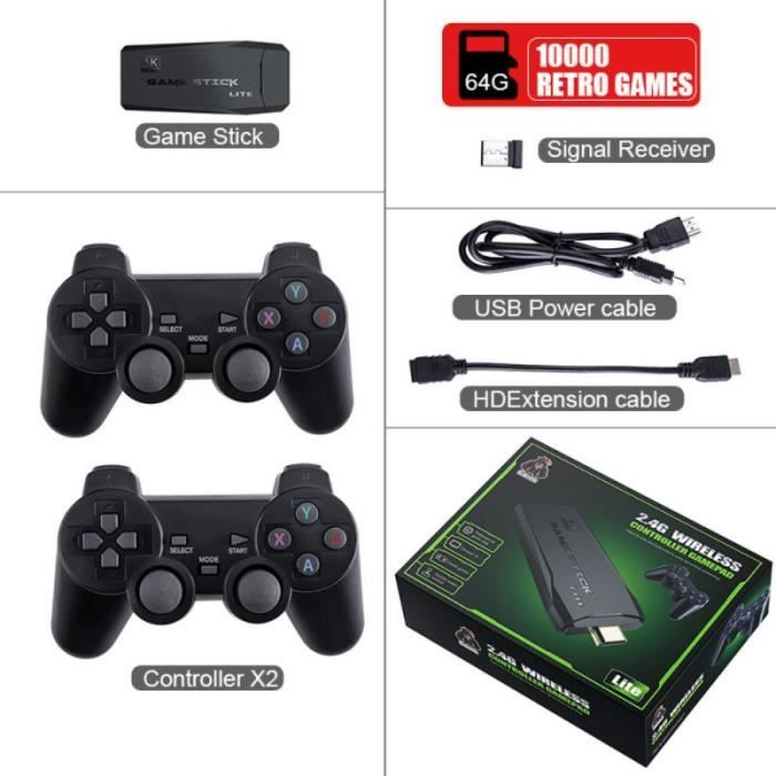 Console De Jeu Vidéo Rétro X9 Pro TV, Manette Sans Fil Double 2.4G, Manette De Jeu 40 + Simulateur 30000 + Jeux